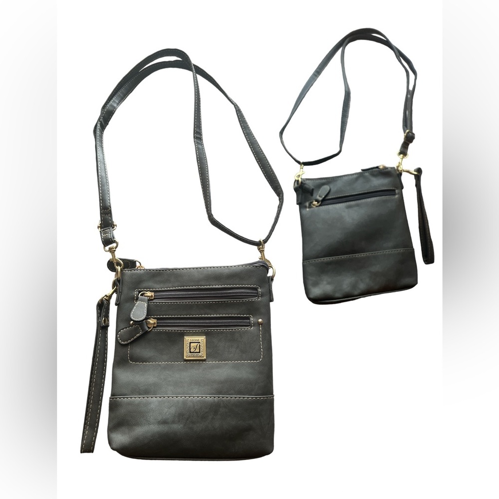 Genuine Leather Stone Mountain handbag dimensions:8x7x2inch